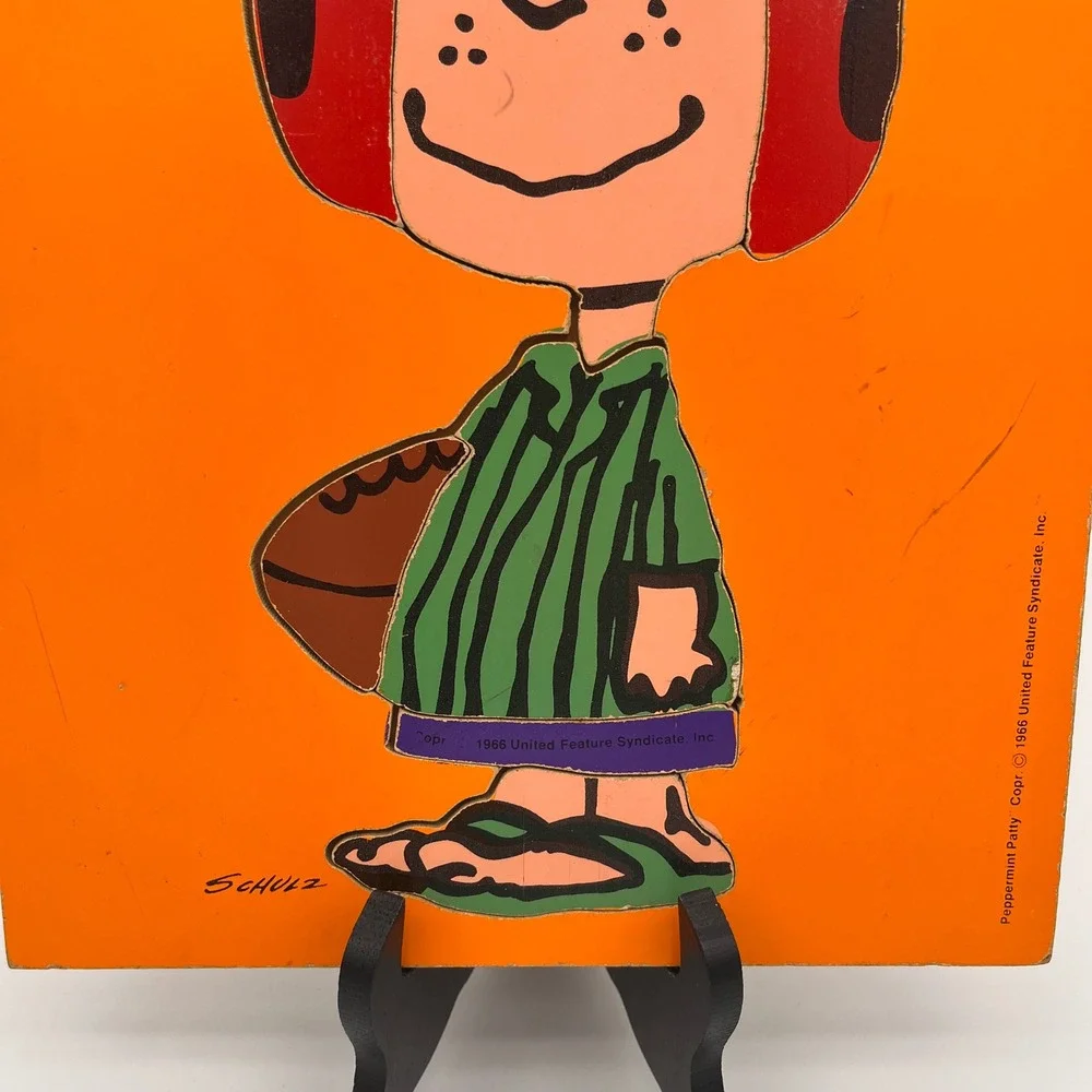 Vintage Playskool Peanuts Peppermint Patty Wood Tray Puzzle 1966 Schulz 230-9